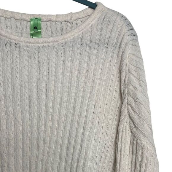 Honey Dew Chenille Soft Crew Neck Sweater White Size Medium - Picture 3 of 3